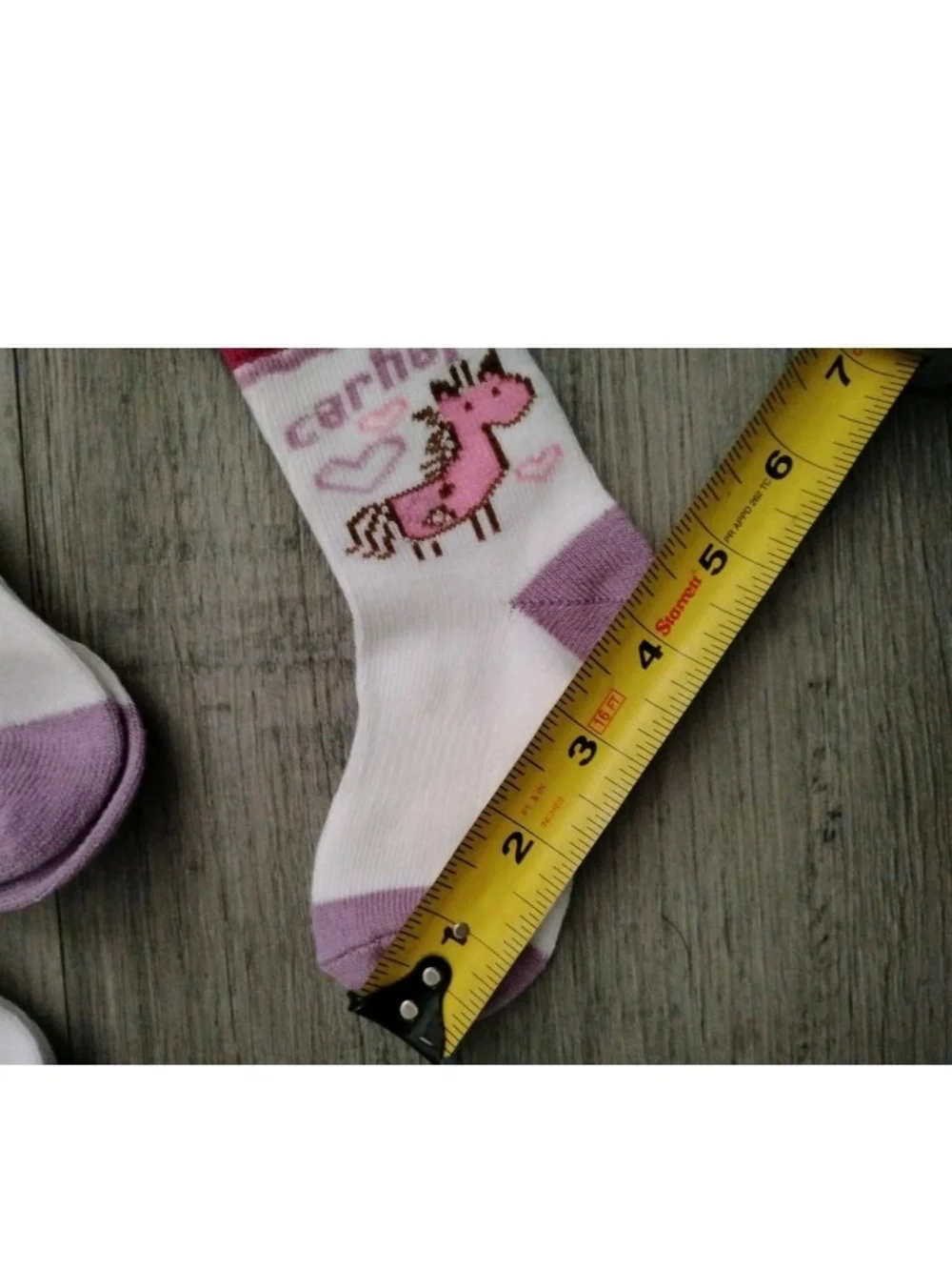 Carhartt Girl's Pink Pony Heart Print Crew Socks Size 18-36 Months NEW LOT 14